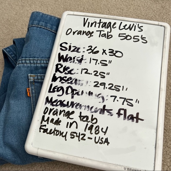 Vintage 80’s Levi’s Orange Tab 505 Classic Straight Leg Jeans USA / 36 X 30 - Picture 11 of 11